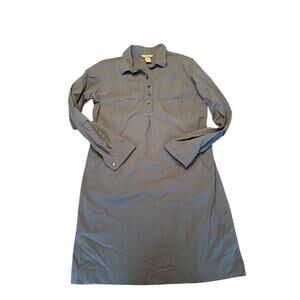 Duluth Trading Co Gray Large Long Sleeve Shirt Dress Pockets Ripstop Shift